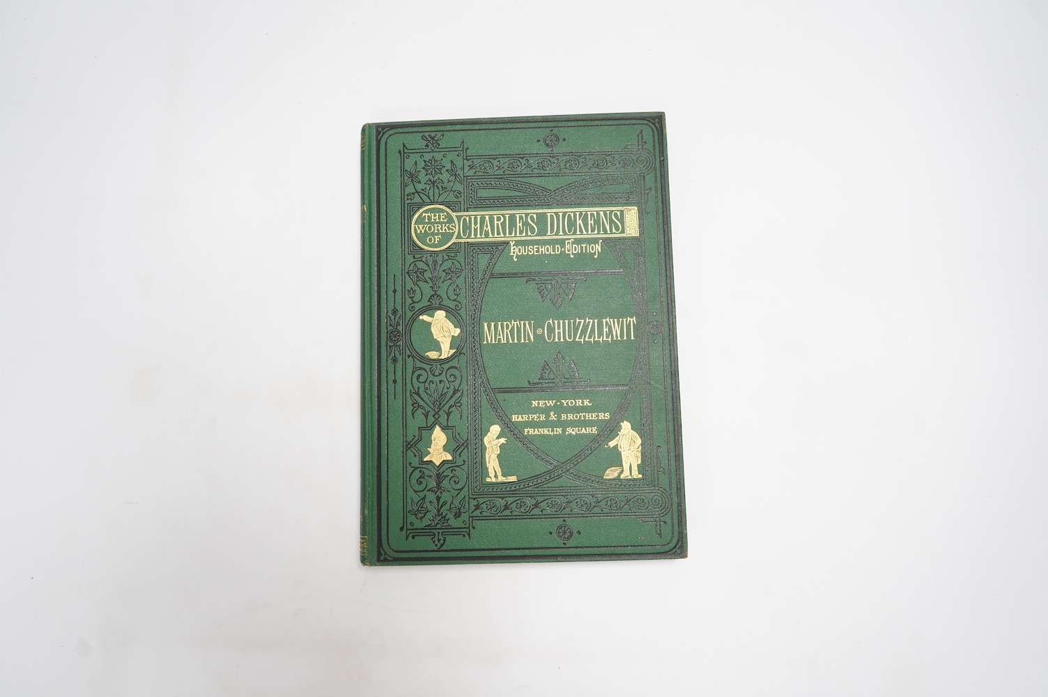 Dickens, Charles - The Works of Charles Dickens, the Household Editions. 14 vols, (of 16), 4to, publishers uniform green cloth with gilt and black to front and spine. Single volumes issued from 1873 - 1877, each with tit